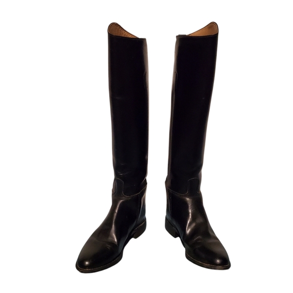 Vintage Tall Black Leather Equestrian Riding Boots Women's Size 7.5S,Made In USA - Picture 6 of 10